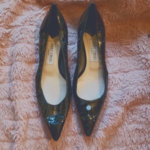 Navy Jimmy Choo Kitten Heels - Size 9